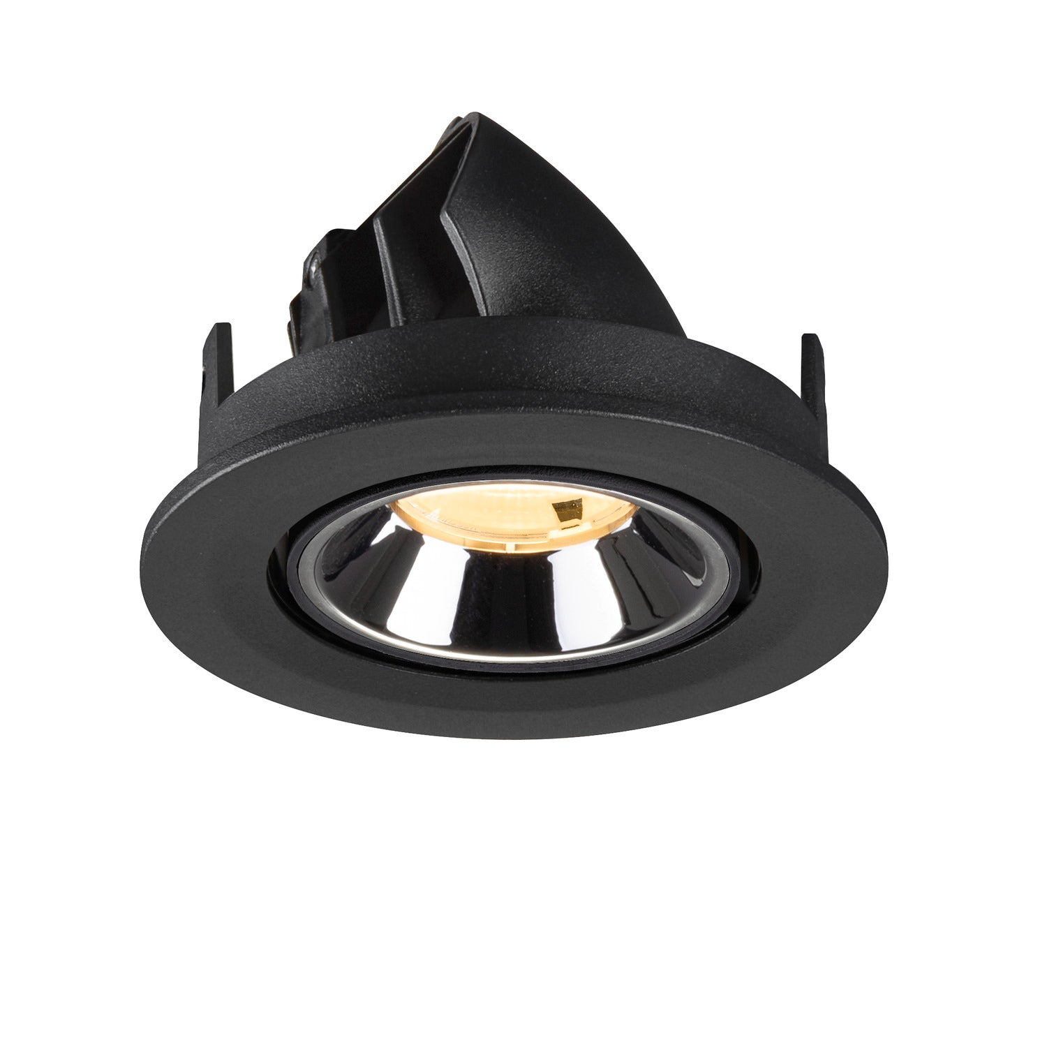 NUMINOS® GIMBLE S, luminária para encastrar no teto, preta/cromada 3000 K 20°