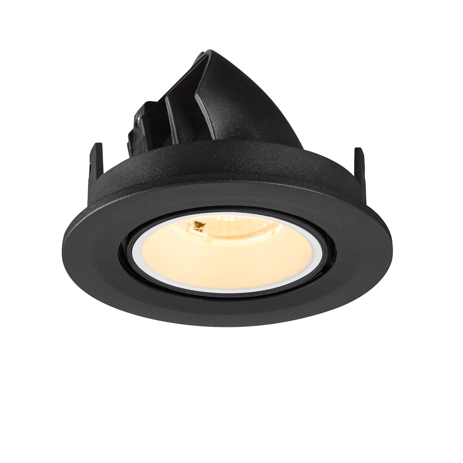 NUMINOS® GIMBLE S, Luminária de teto embutida, 3000 K, 40°, IP20, redonda, preto / branco