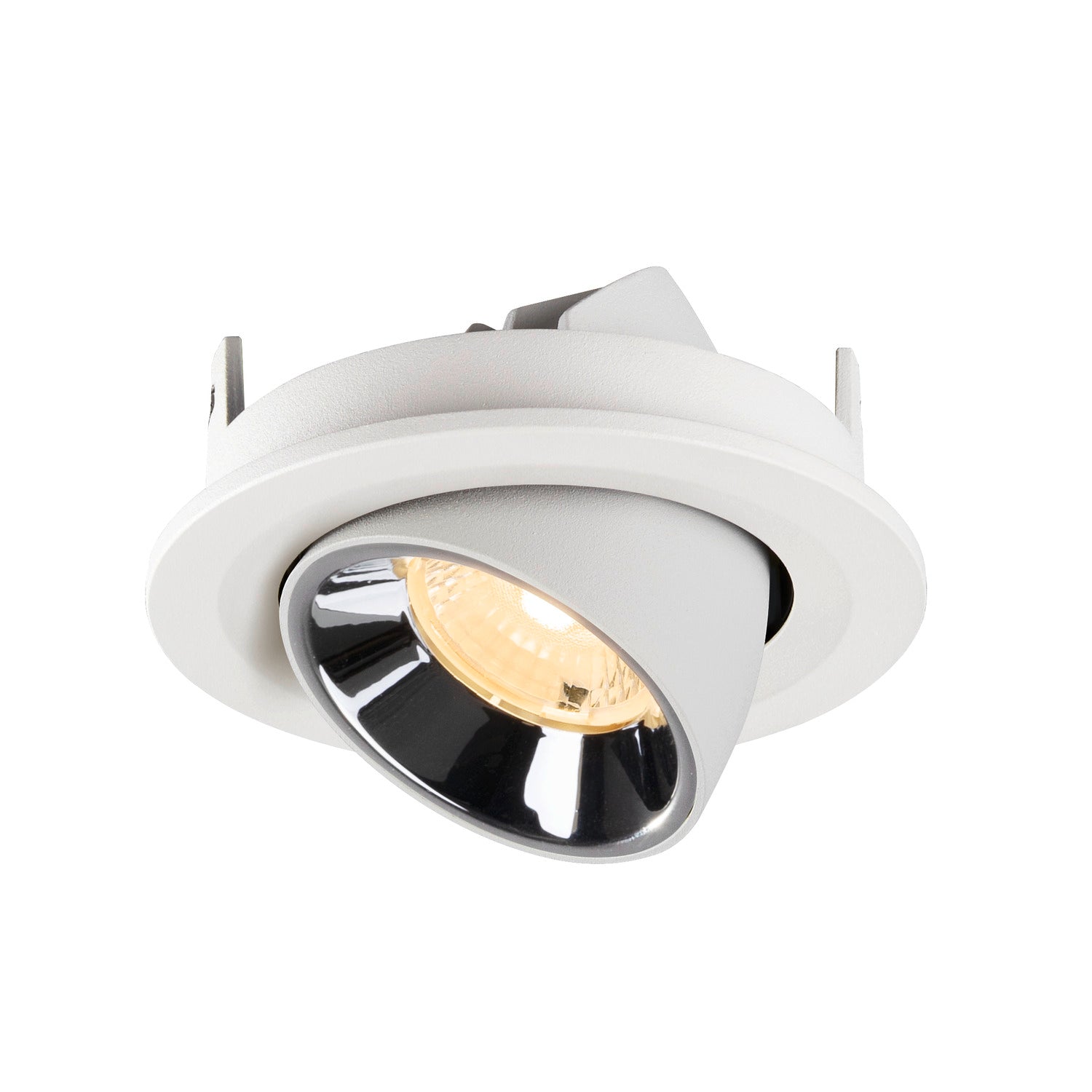 NUMINOS® GIMBLE S, luminária para encastrar no teto, brance/cromada 3000 K 40°