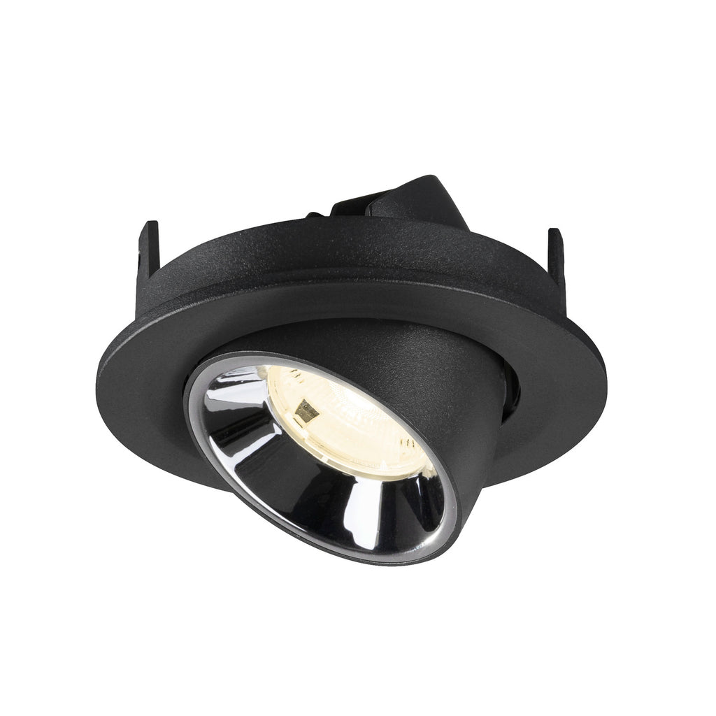 NUMINOS® GIMBLE S, luminária para encastrar no teto, preta/cromada 4000 K 20°