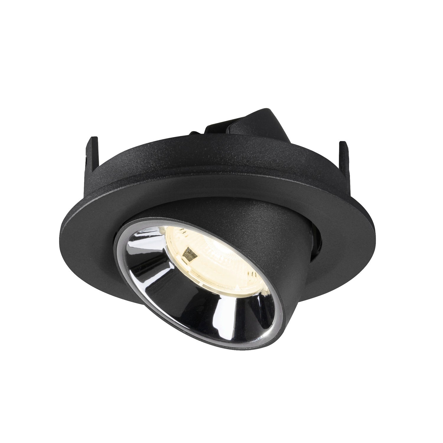 NUMINOS® GIMBLE S, luminária para encastrar no teto, preta/cromada 4000 K 20°
