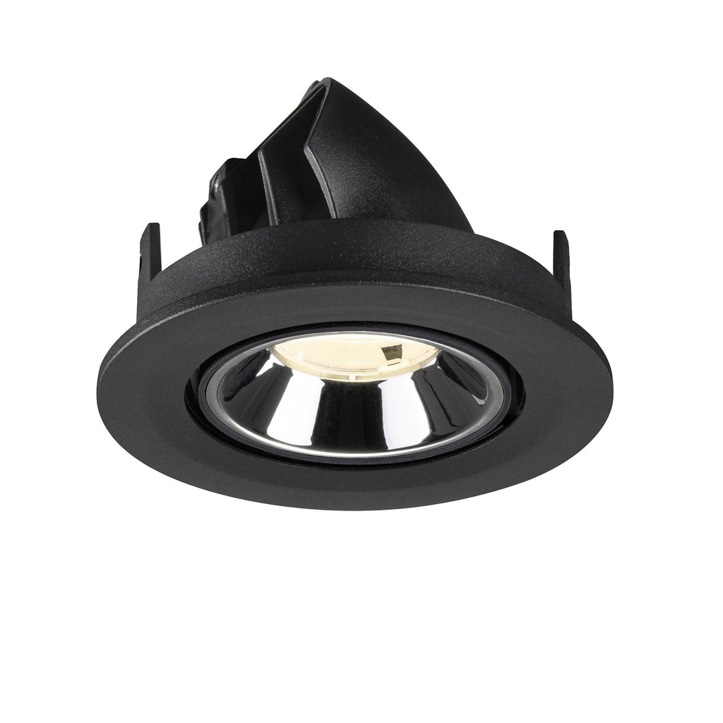 NUMINOS® GIMBLE S, luminária para encastrar no teto, preta/cromada 4000 K 20°
