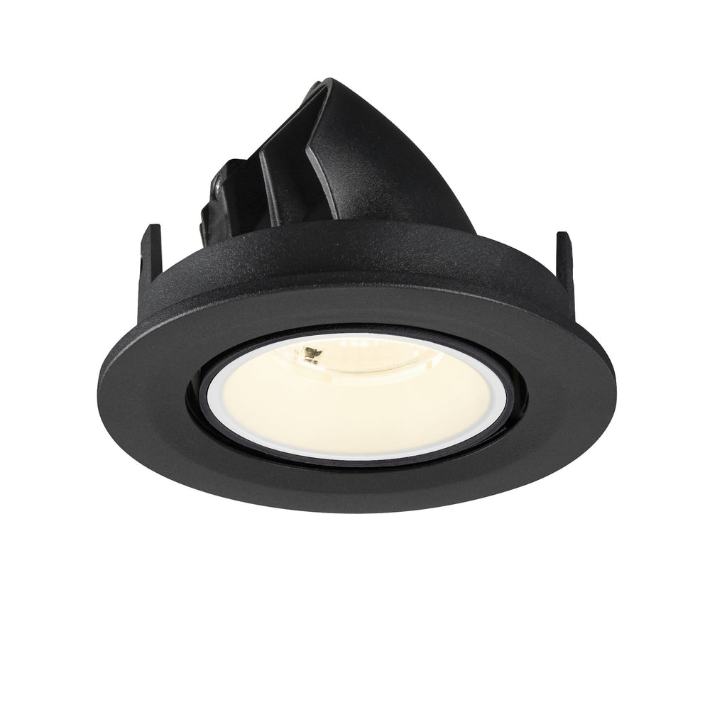 NUMINOS® GIMBLE S, Luminária de teto embutida, 4000 K, 40°, IP20, redonda, preto / branco