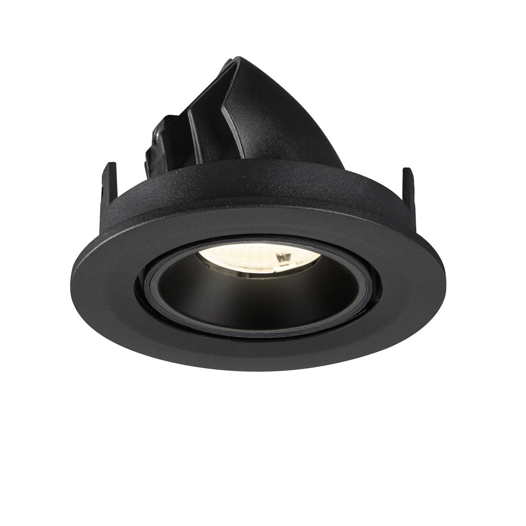 NUMINOS® GIMBLE S, Luminária de teto embutida, 4000 K, 55°, IP20, redonda, preta