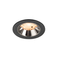 NUMINOS® S, luminária para encastrar no teto, preta/cromada 2700 K 20°