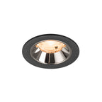 NUMINOS® S, luminária para encastrar no teto, preta/cromada 2700 K 20°