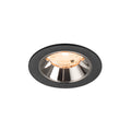 NUMINOS® S, luminária para encastrar no teto, preta/cromada 2700 K 55°