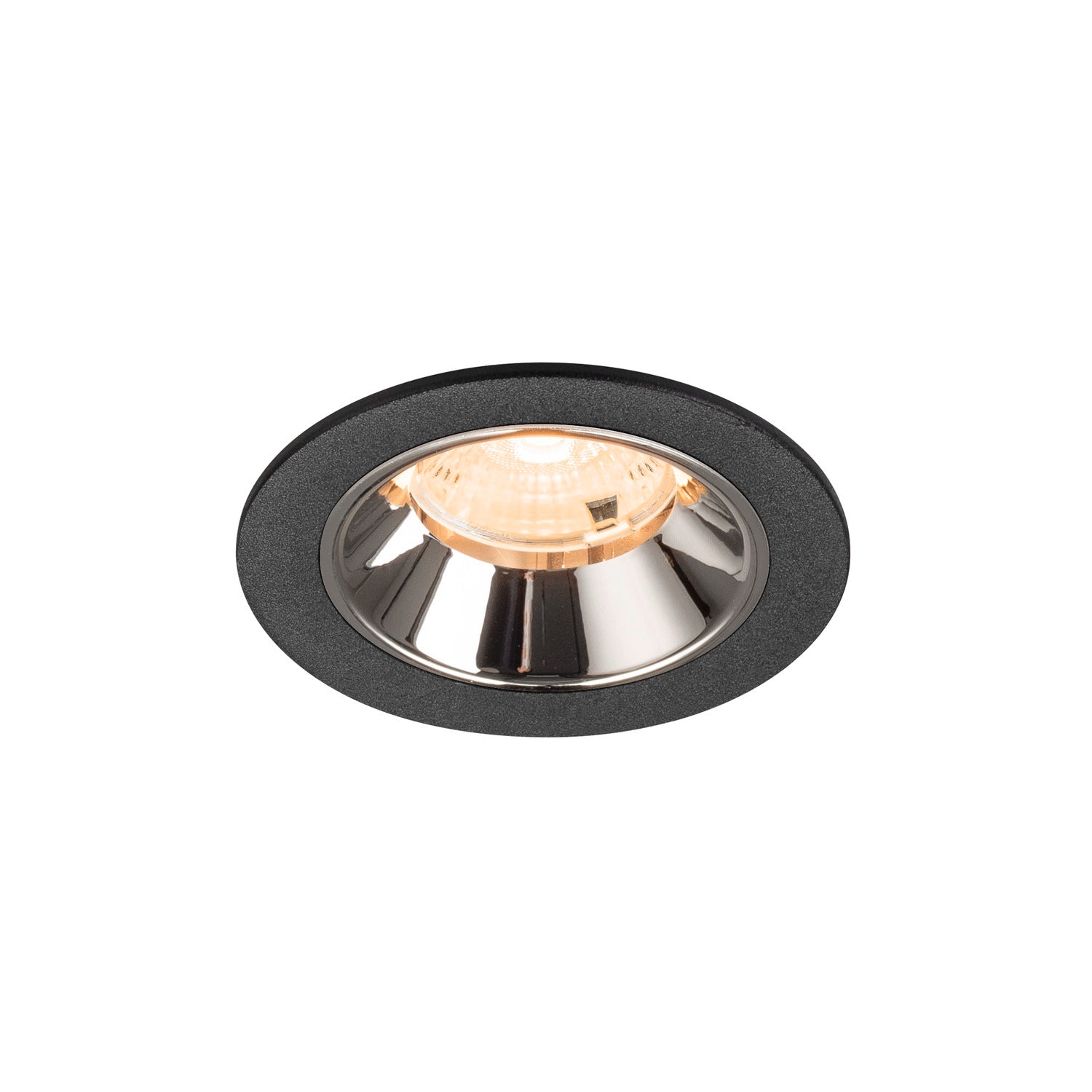 NUMINOS® S, luminária para encastrar no teto, preta/cromada 2700 K 55°