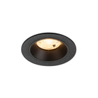 NUMINOS® S, luminária de teto embutida, 3000 K, 20°, IP20, redonda, preta