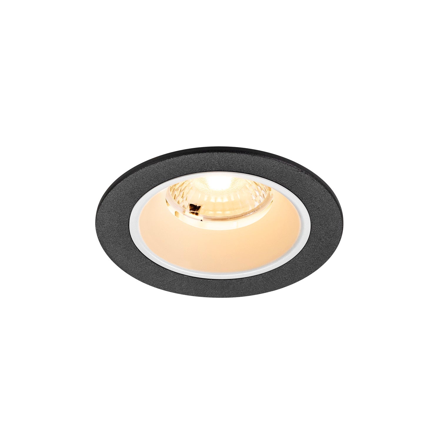 NUMINOS® S, luminária de teto embutida, 3000 K, 40°, IP20, redonda, preto / branco
