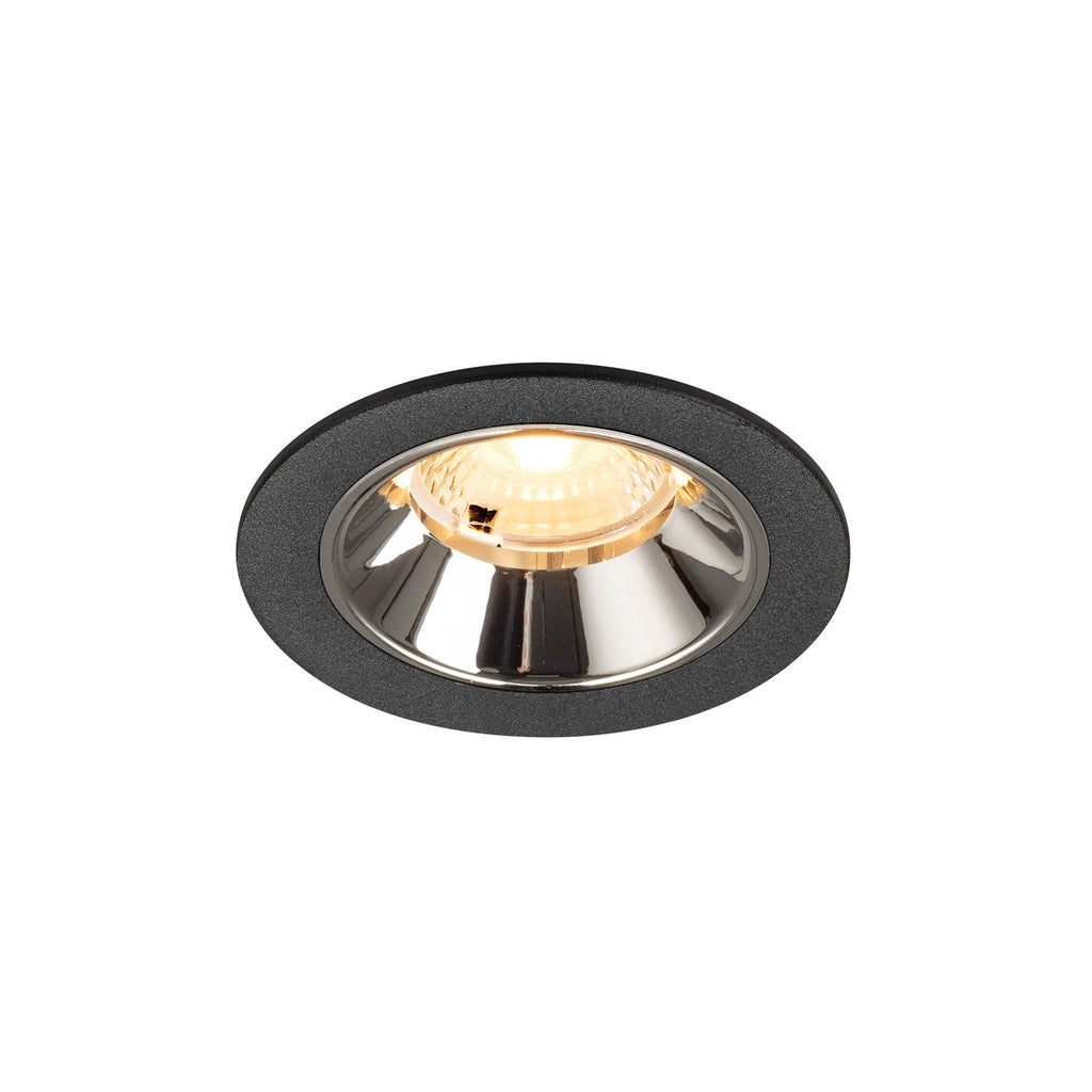 NUMINOS® S, luminária para encastrar no teto, preta/cromada 3000 K 40°