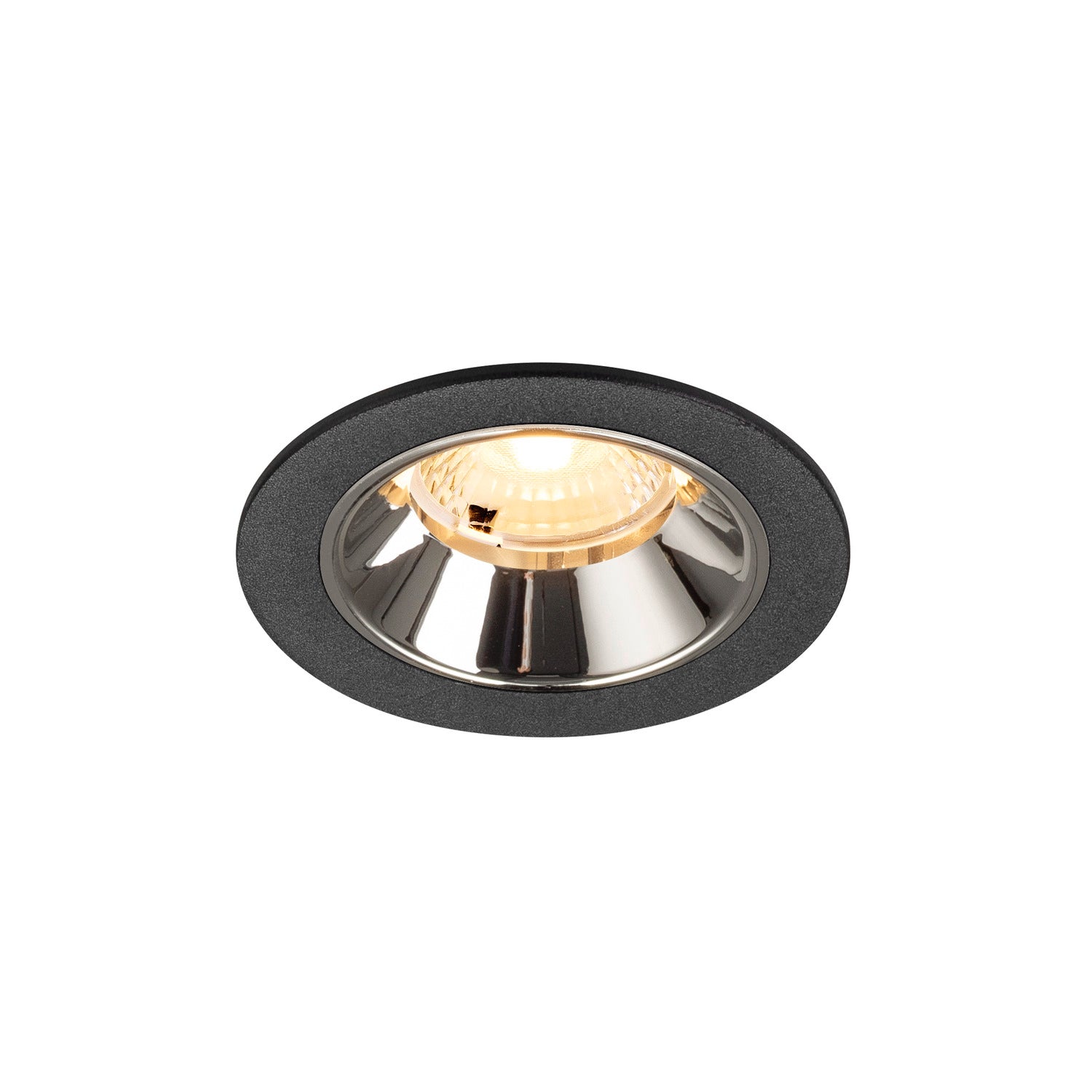 NUMINOS® S, luminária para encastrar no teto, preta/cromada 3000 K 40°