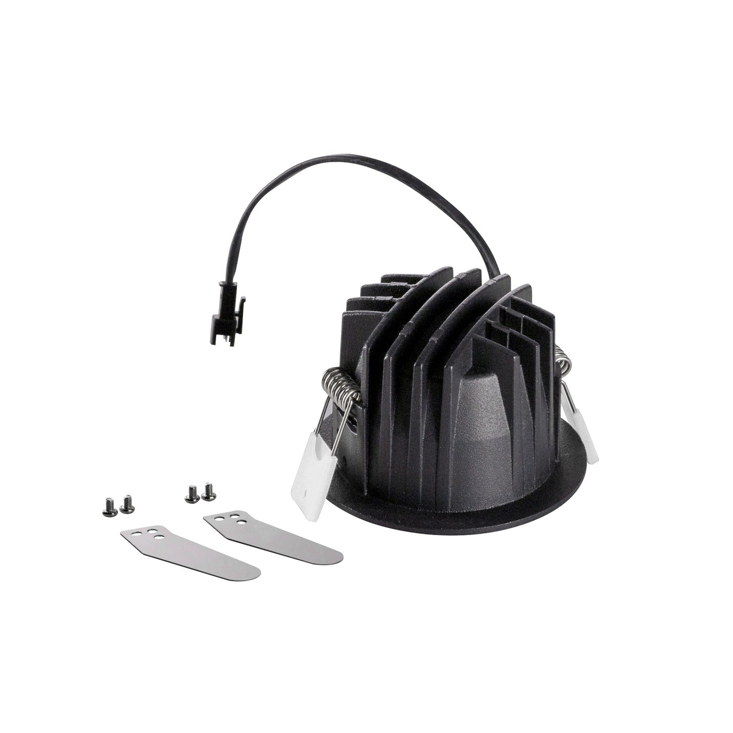 NUMINOS® S, luminária de teto embutida, 3000 K, 55°, IP20, redonda, preto / branco