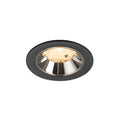 NUMINOS® S, luminária para encastrar no teto, preta/cromada 3000 K 55°