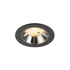 NUMINOS® S, luminária para encastrar no teto, preta/cromada 3000 K 55°