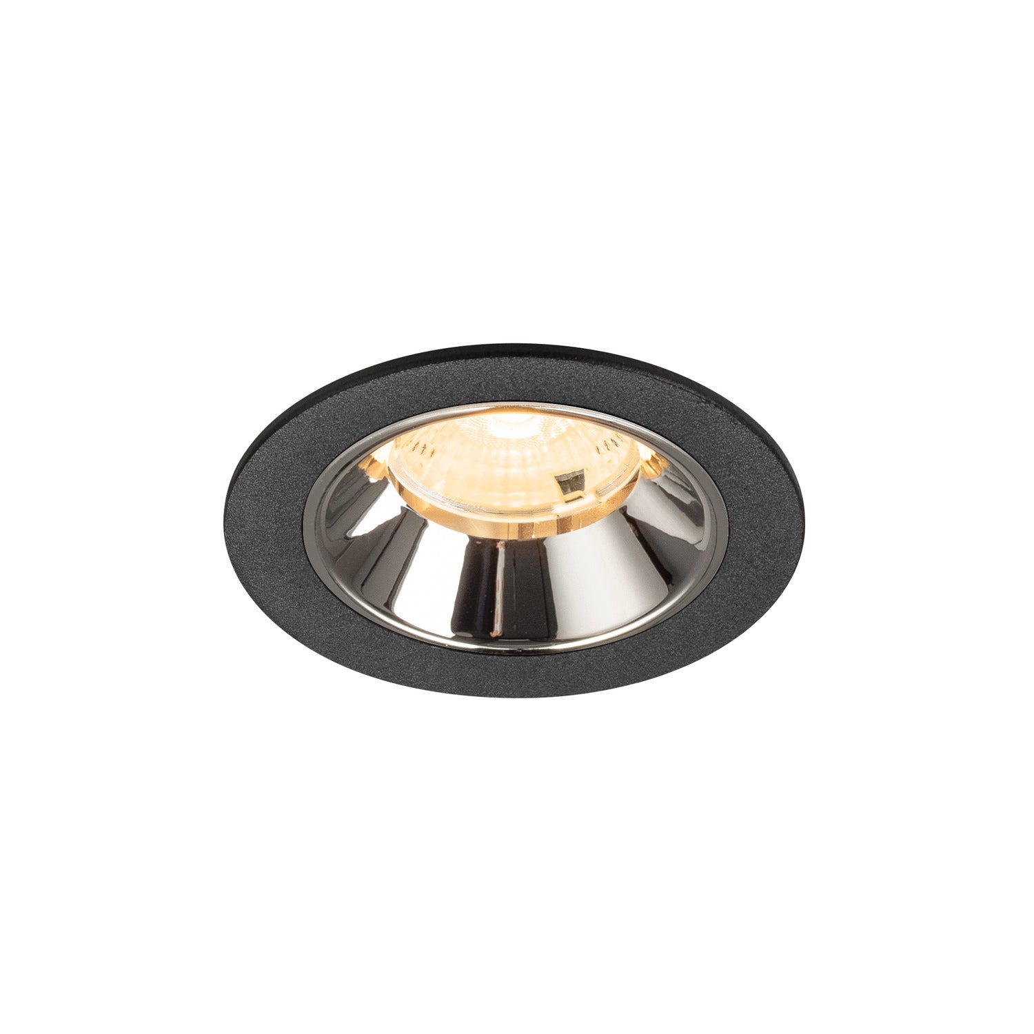 NUMINOS® S, luminária para encastrar no teto, preta/cromada 3000 K 55°
