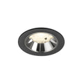 NUMINOS® S, luminária para encastrar no teto, preta/cromada 4000 K 20°