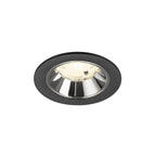 NUMINOS® S, luminária para encastrar no teto, preta/cromada 4000 K 20°