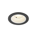 NUMINOS® S, luminária de teto embutida, 4000 K, 40°, IP20, redonda, preto / branco
