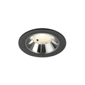 NUMINOS® S, luminária para encastrar no teto, preta/cromada 4000 K 40°