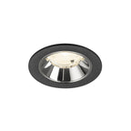 NUMINOS® S, luminária para encastrar no teto, preta/cromada 4000 K 55°
