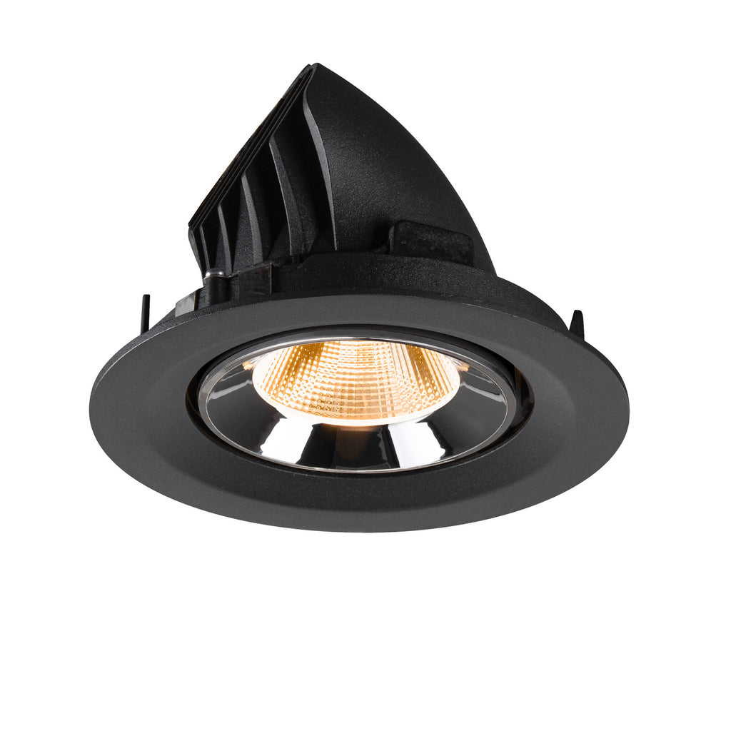 NUMINOS® GIMBLE M, luminária para encastrar no teto, preta/cromada 2700 K 20°