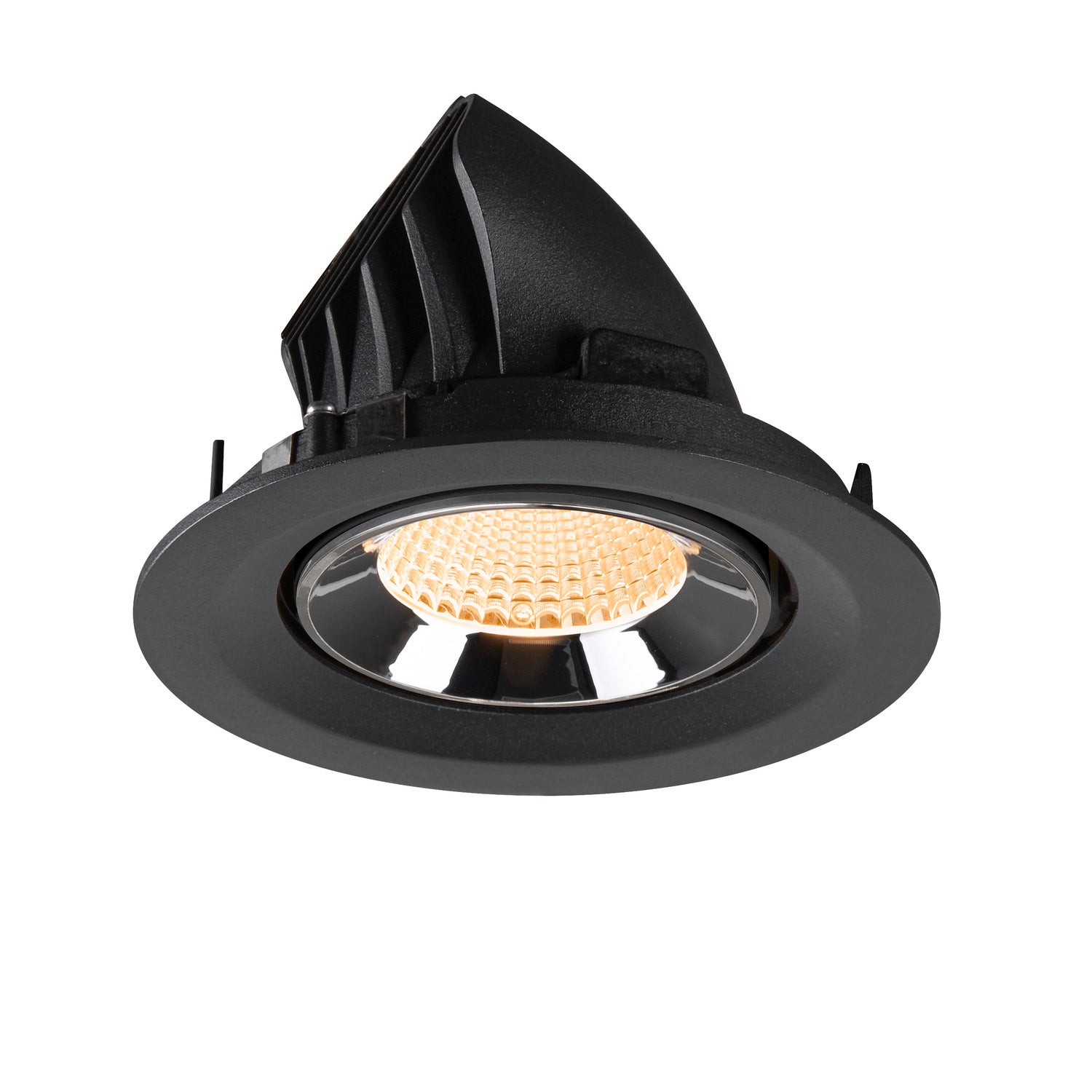 NUMINOS® GIMBLE M, luminária para encastrar no teto, preta/cromada 2700 K 40°