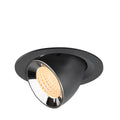 NUMINOS® GIMBLE M, luminária para encastrar no teto, preta/cromada 2700 K 55°