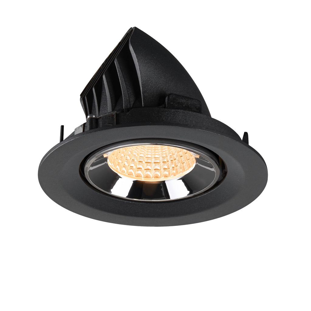 NUMINOS® GIMBLE M, luminária para encastrar no teto, preta/cromada 2700 K 55°