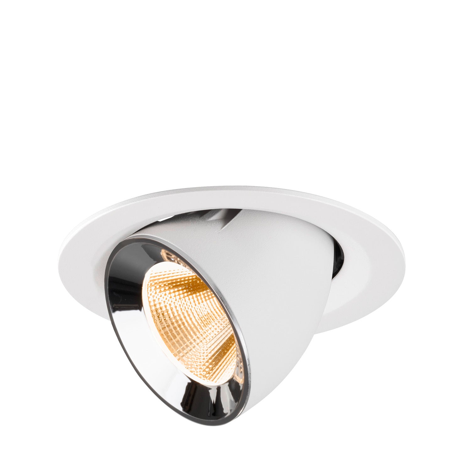 NUMINOS® GIMBLE M, luminária para encastrar no teto, brance/cromada 2700 K 20°