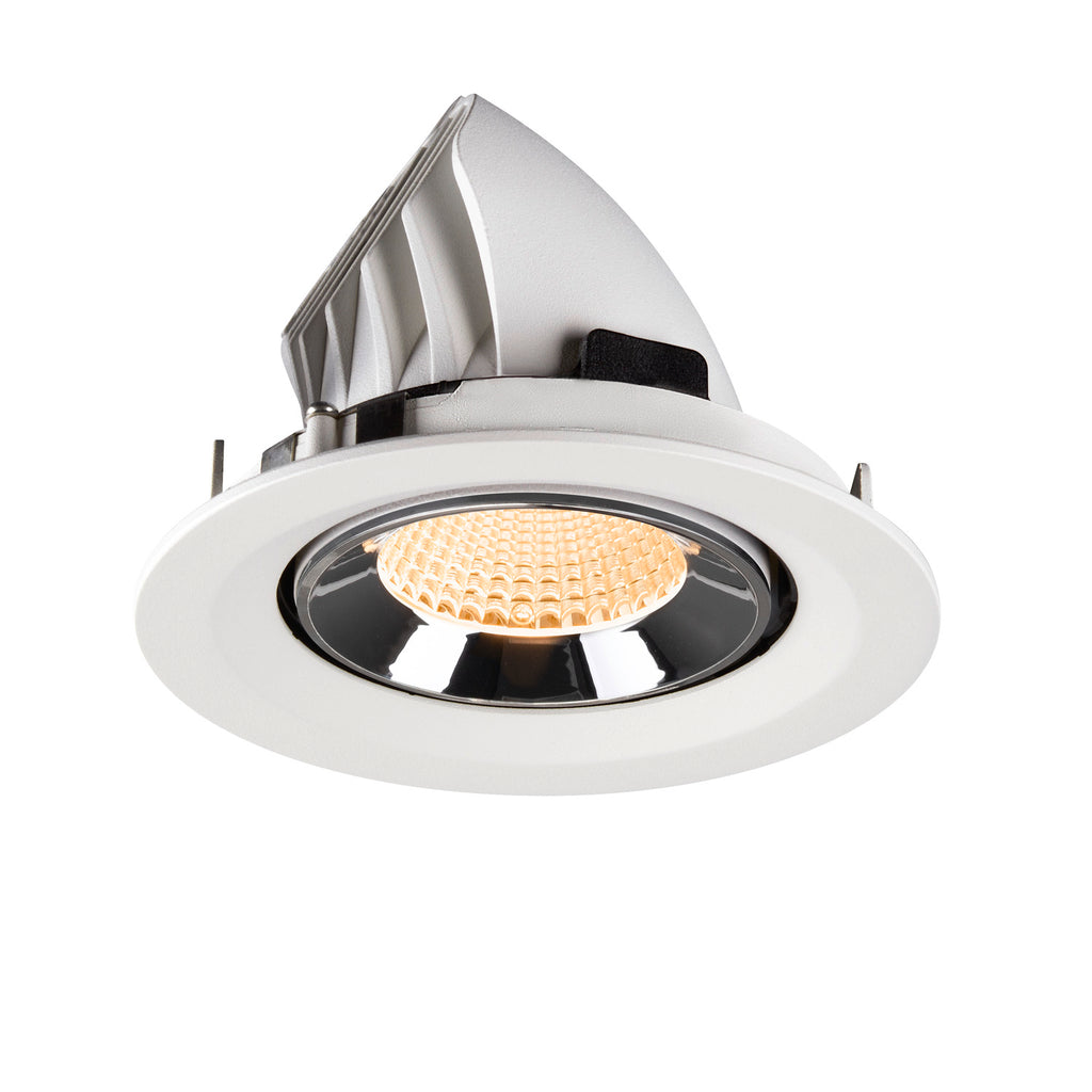 NUMINOS® GIMBLE M, luminária para encastrar no teto, brance/cromada 2700 K 40°