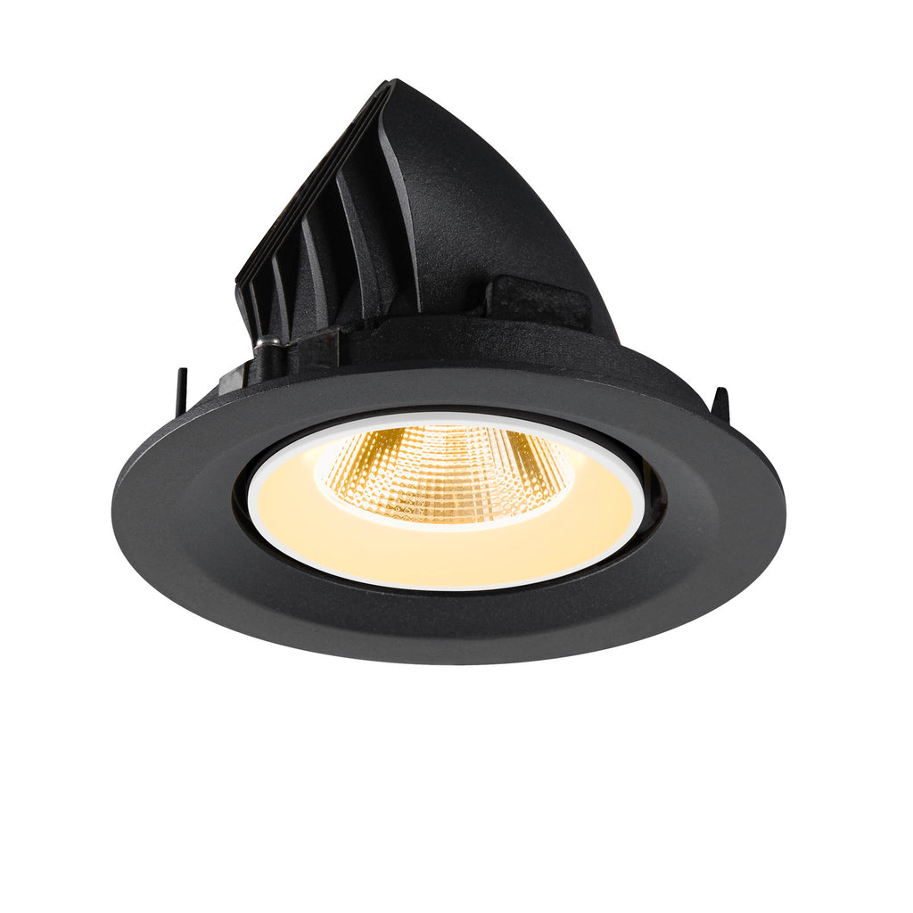 NUMINOS® GIMBLE M, Luminária de teto embutida, 3000 K, 20°, preto / branco