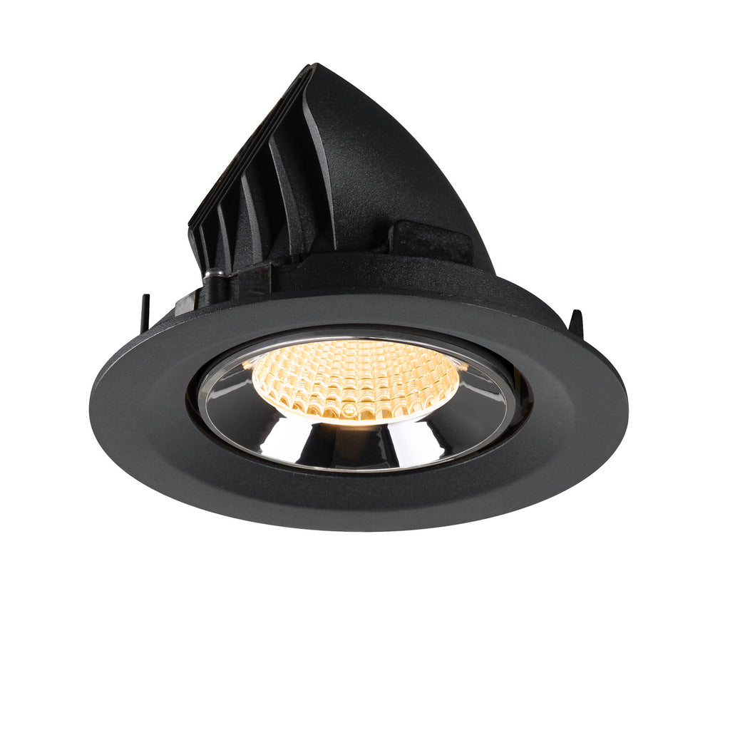 NUMINOS® GIMBLE M, luminária para encastrar no teto, preta/cromada 3000 K 40°