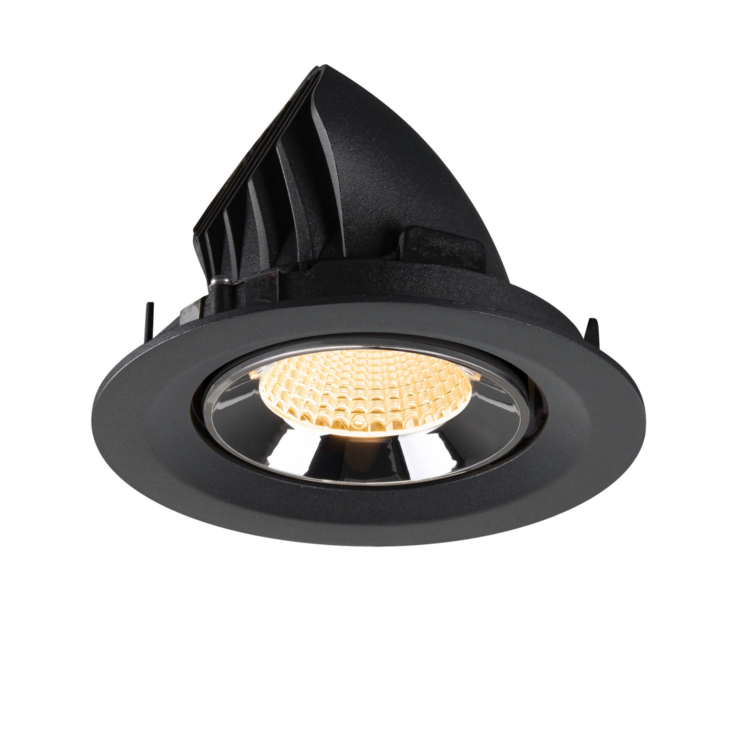 NUMINOS® GIMBLE M, luminária para encastrar no teto, preta/cromada 3000 K 40°