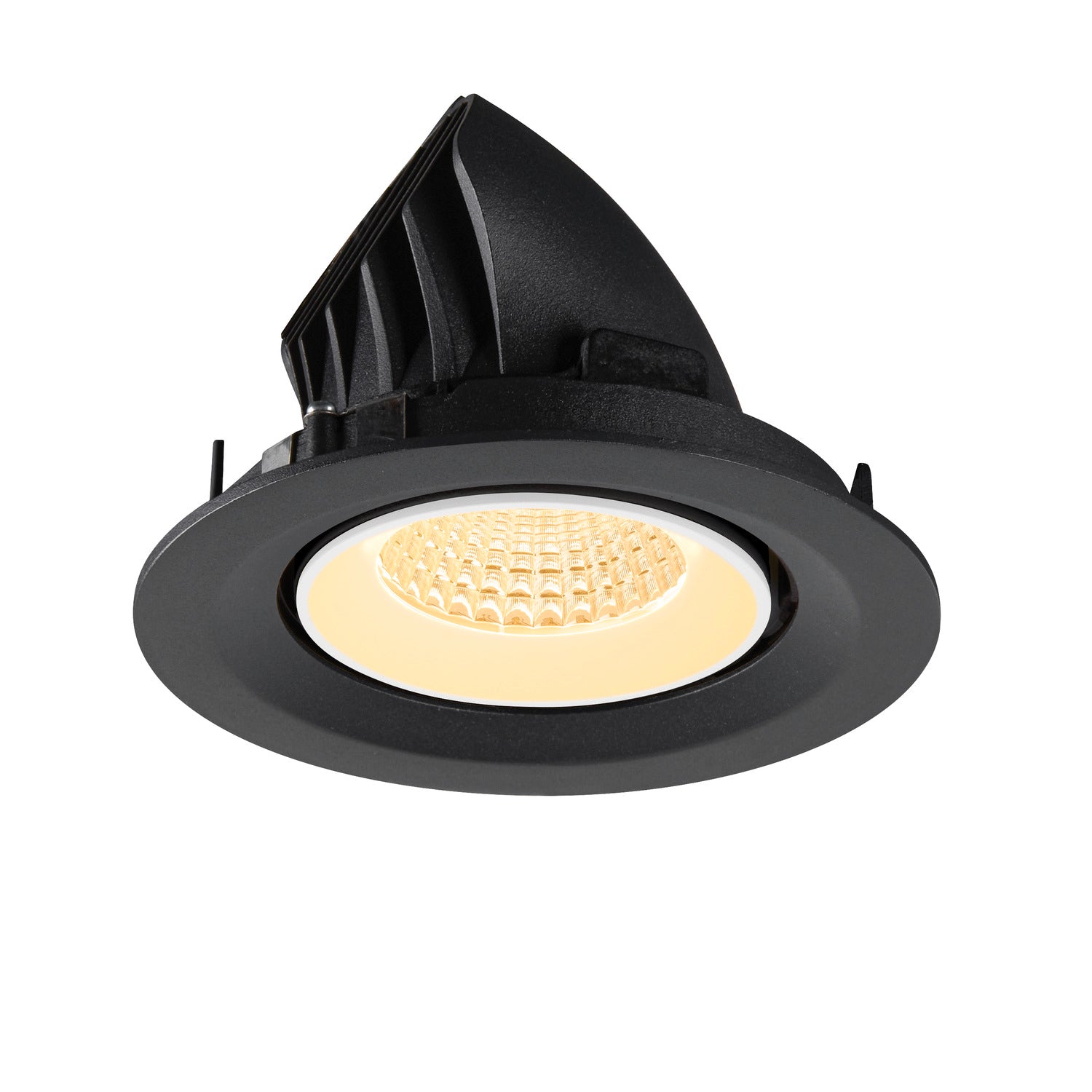 NUMINOS® GIMBLE M, Luminária de teto embutida, 3000 K, 55°, preto / branco