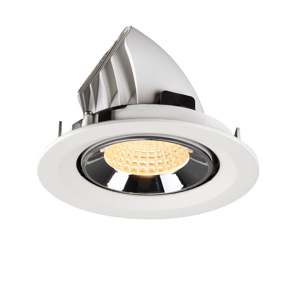 NUMINOS® GIMBLE M, luminária para encastrar no teto, brance/cromada 3000 K 55°
