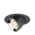 NUMINOS® GIMBLE M, luminária para encastrar no teto, preta/cromada 4000 K 20°