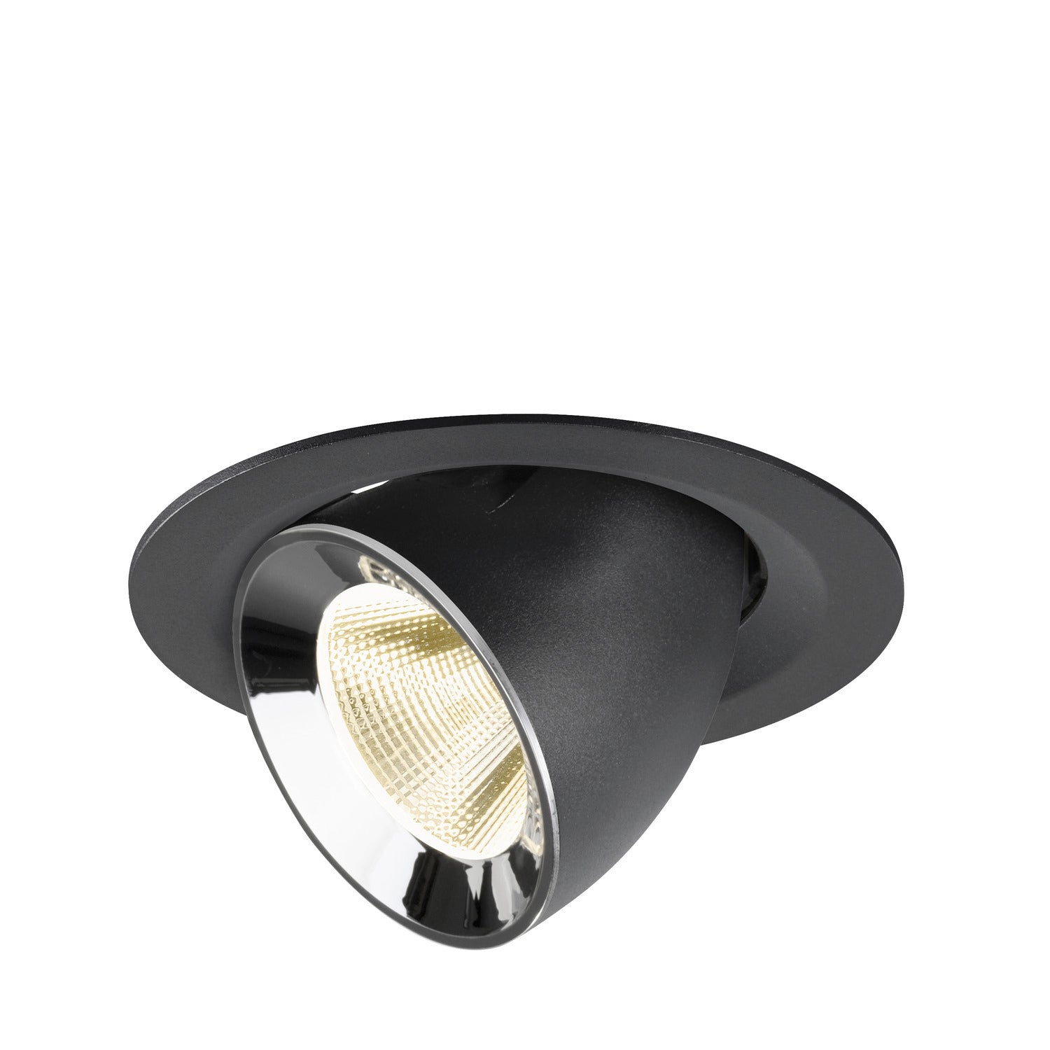 NUMINOS® GIMBLE M, luminária para encastrar no teto, preta/cromada 4000 K 20°
