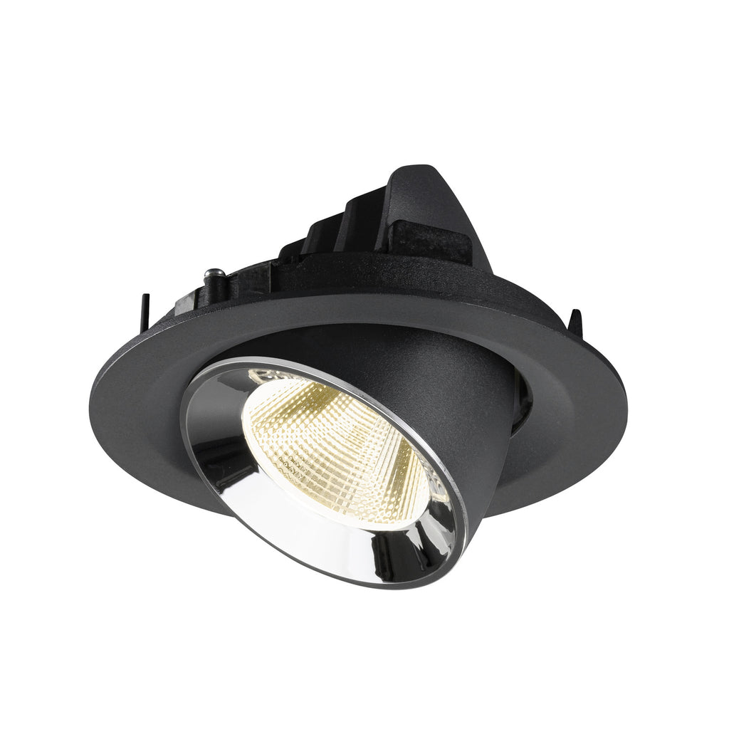 NUMINOS® GIMBLE M, luminária para encastrar no teto, preta/cromada 4000 K 20°