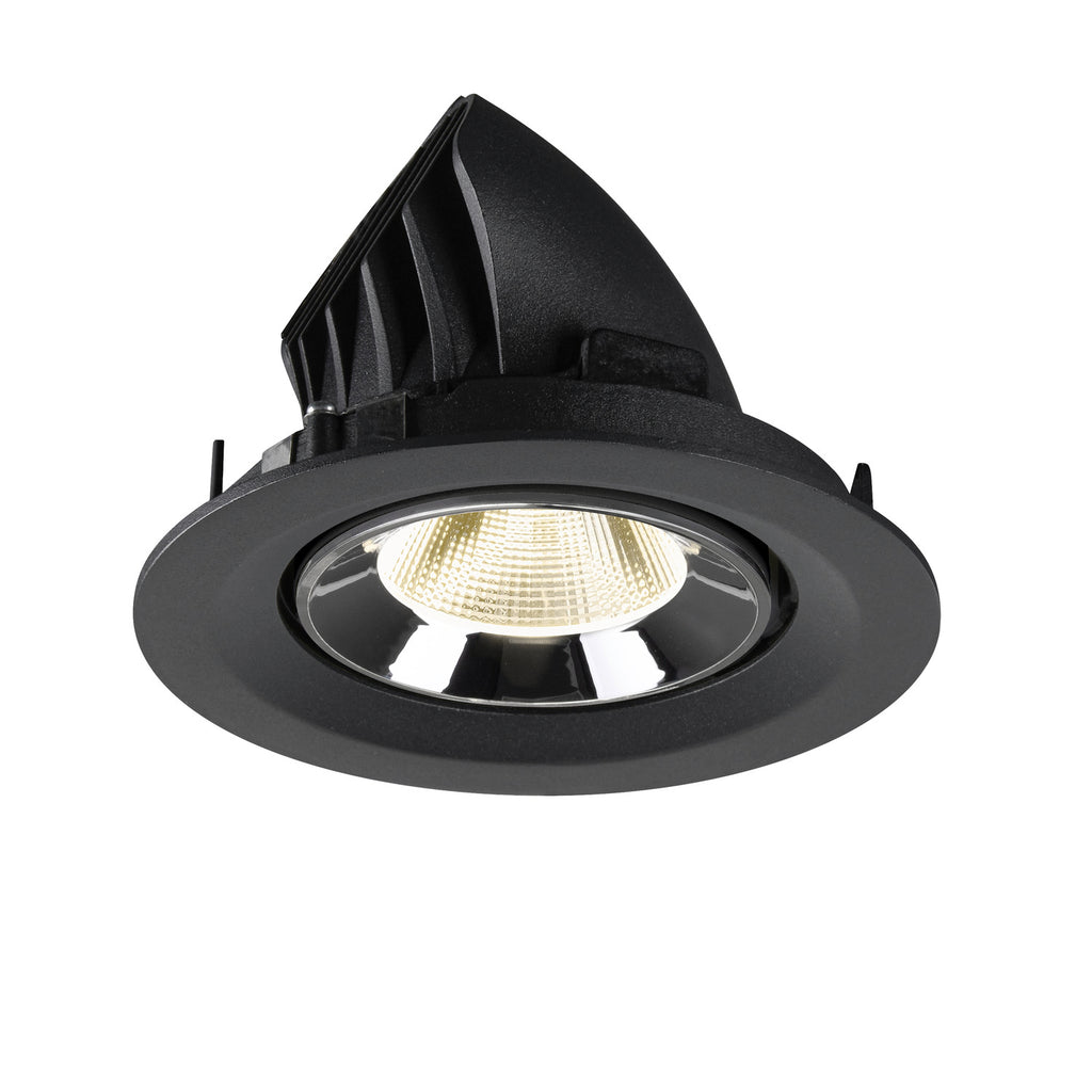 NUMINOS® GIMBLE M, luminária para encastrar no teto, preta/cromada 4000 K 20°