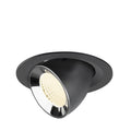 NUMINOS® GIMBLE M, luminária para encastrar no teto, preta/cromada 4000 K 40°