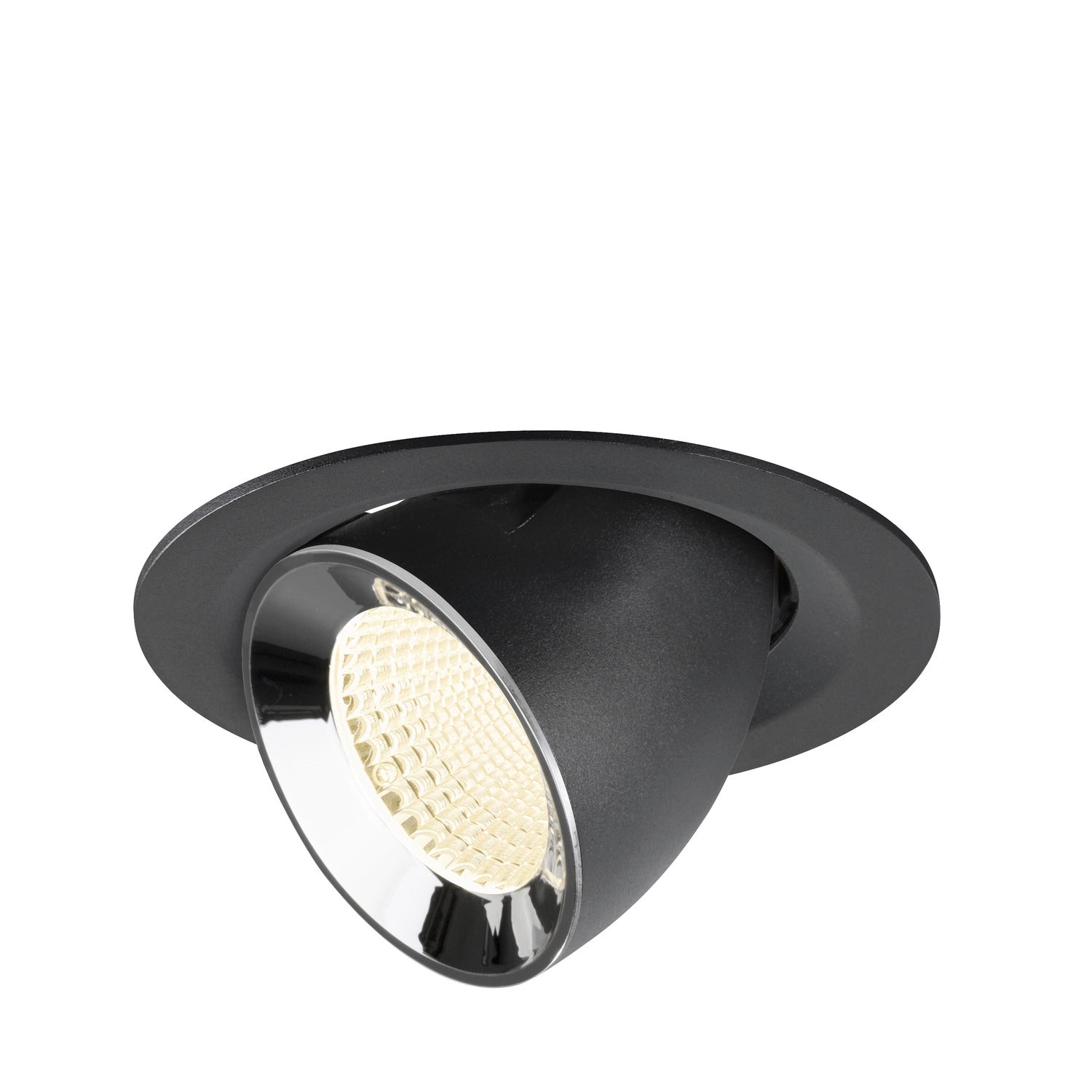NUMINOS® GIMBLE M, luminária para encastrar no teto, preta/cromada 4000 K 40°