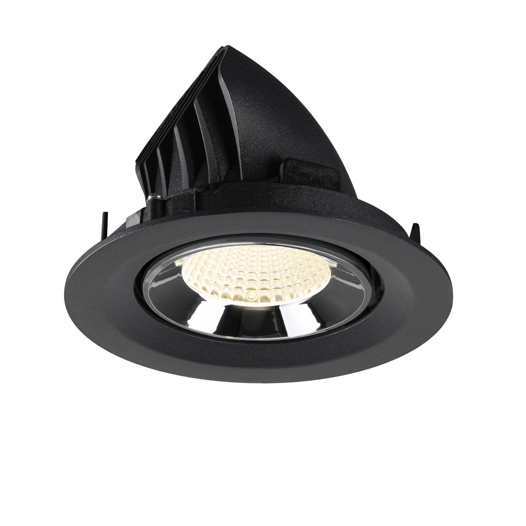 NUMINOS® GIMBLE M, luminária para encastrar no teto, preta/cromada 4000 K 40°