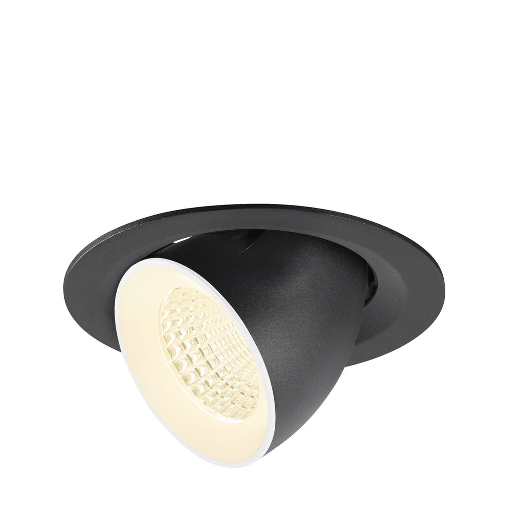 NUMINOS® GIMBLE M, Luminária de teto embutida, 4000 K, 55°, preto / branco