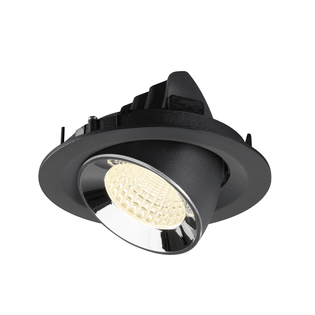 NUMINOS® GIMBLE M, luminária para encastrar no teto, preta/cromada 4000 K 55°