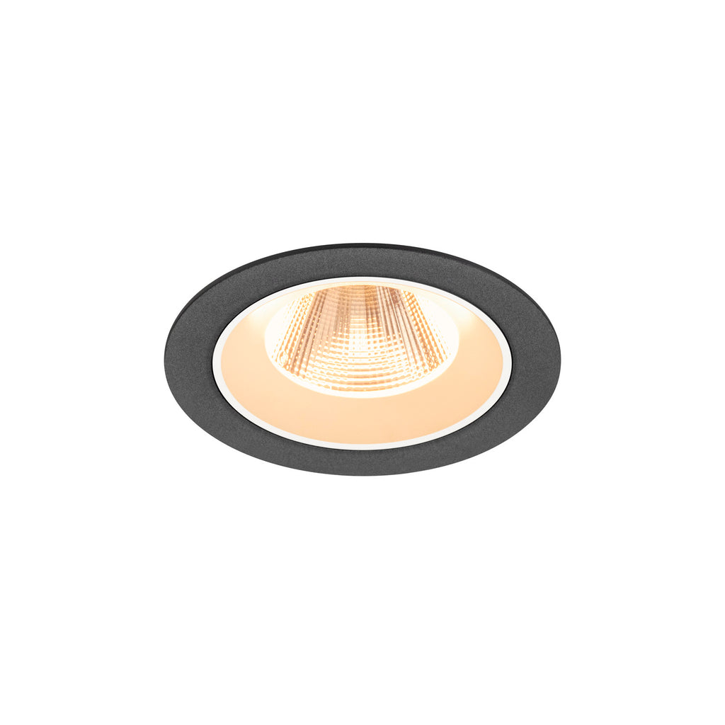 NUMINOS® M, luminária de teto embutida, 2700 K, 20°, IP20, redonda, preto / branco