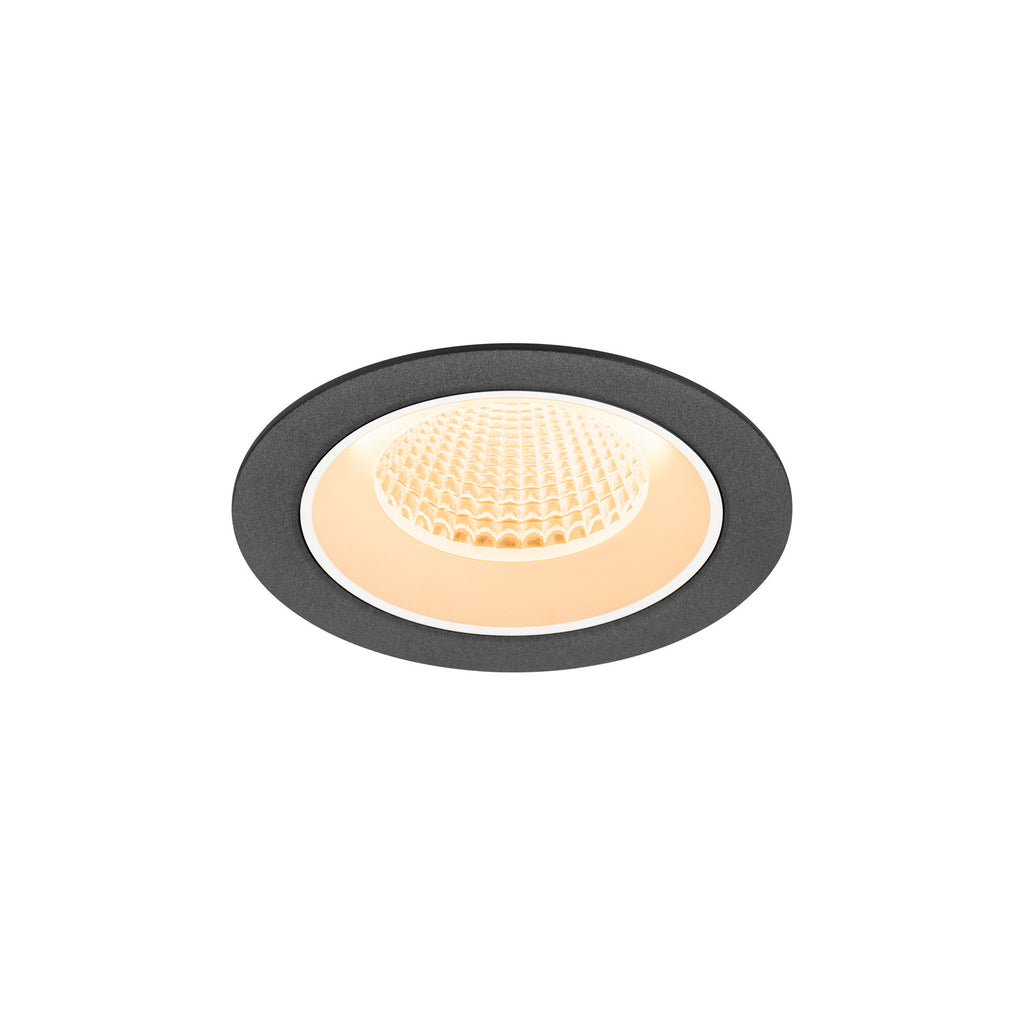 NUMINOS® M, luminária de teto embutida, 2700 K, 40°, IP20, redonda, preto / branco