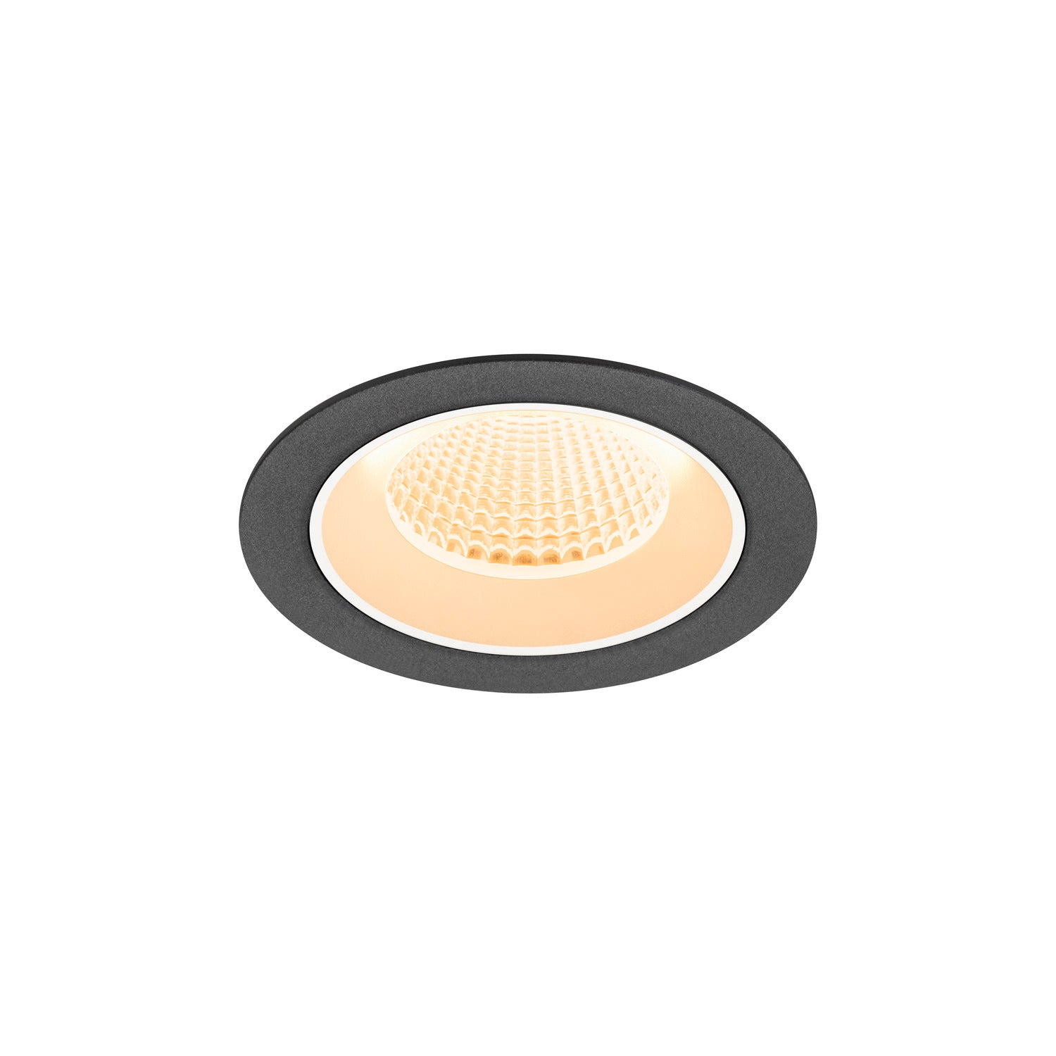 NUMINOS® M, luminária de teto embutida, 2700 K, 40°, IP20, redonda, preto / branco