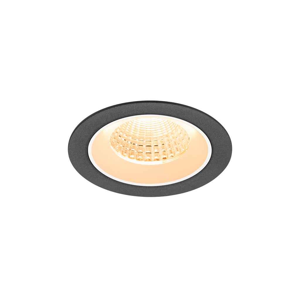 NUMINOS® M, luminária de teto embutida, 2700 K, 55°, IP20, redonda, preto / branco