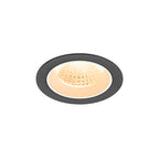 NUMINOS® M, luminária de teto embutida, 2700 K, 55°, IP20, redonda, preto / branco